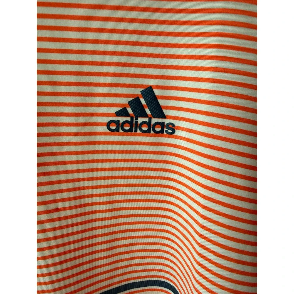 Adidas Mens Ultimate365 Colorblock Golf Polo Orange White Striped XL New NWT